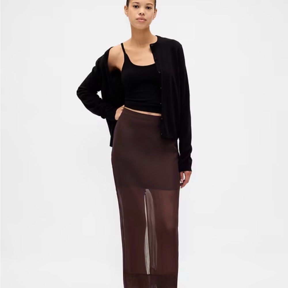 GAP Sheer Chocolate Maxi Skirt